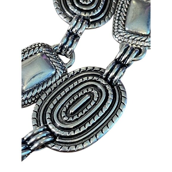 Metal Belt 46" Silver Metallic Boho Hippie Western Braided Old Money Classic 80s - Picture 2 of 10